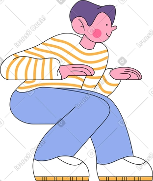 Seated man in striped jacket PNG, SVG