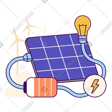 Producing green energy from solar panel PNG, SVG