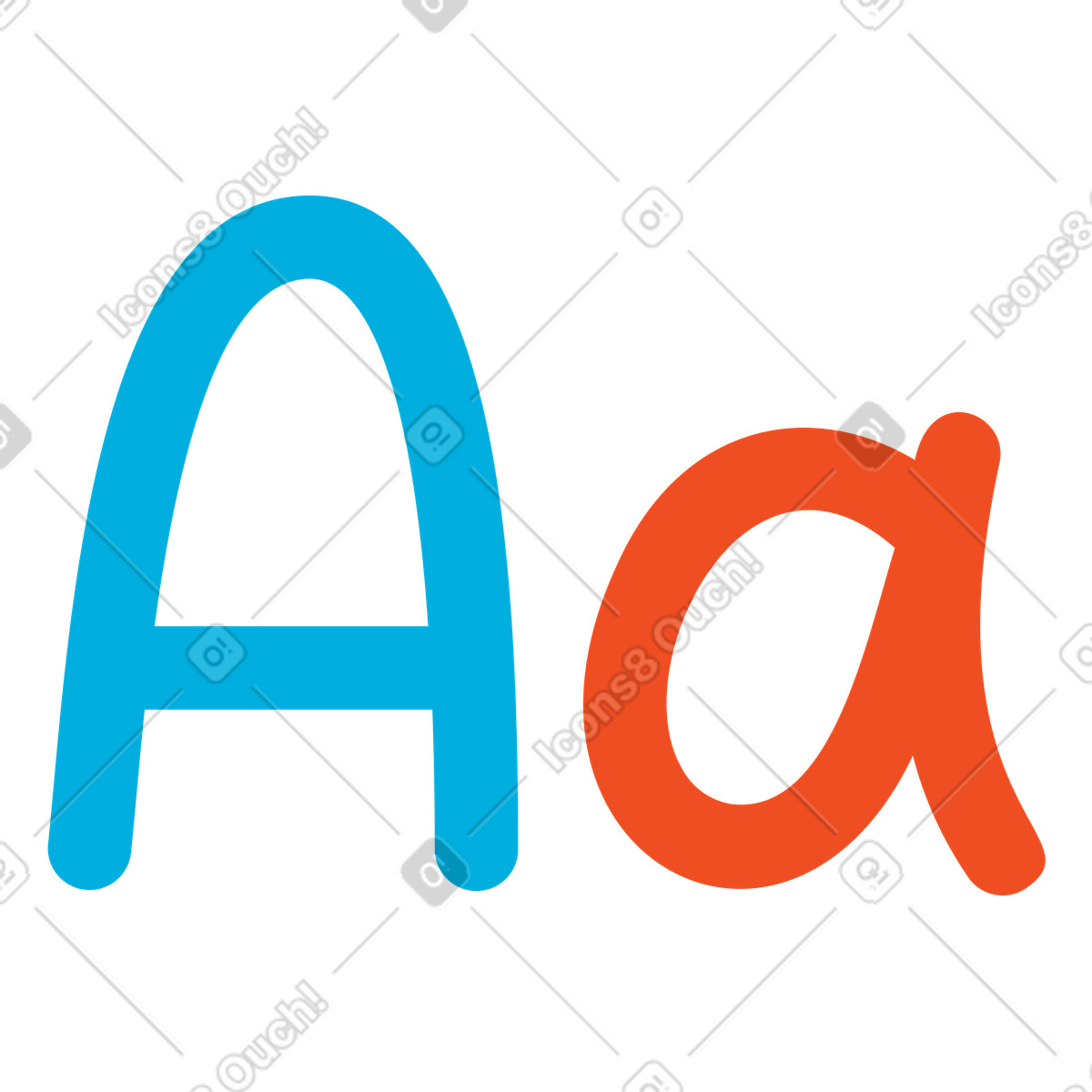 Lettering aa illustration in Flame style download in PNG, SVG
