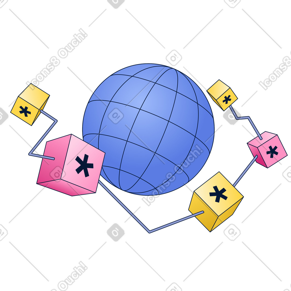 Password in digital space illustration in PNG, SVG