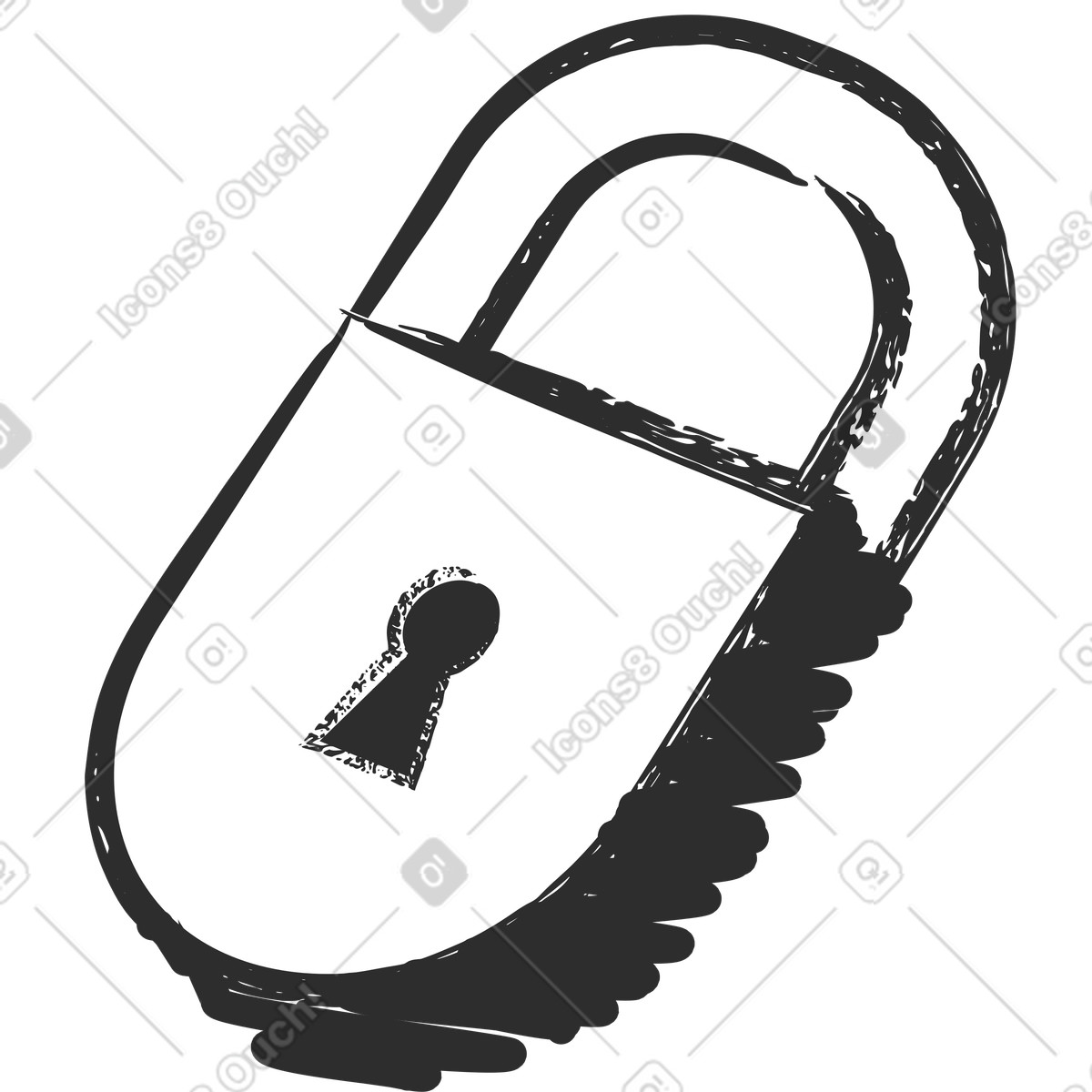 Padlock illustration in PNG, SVG