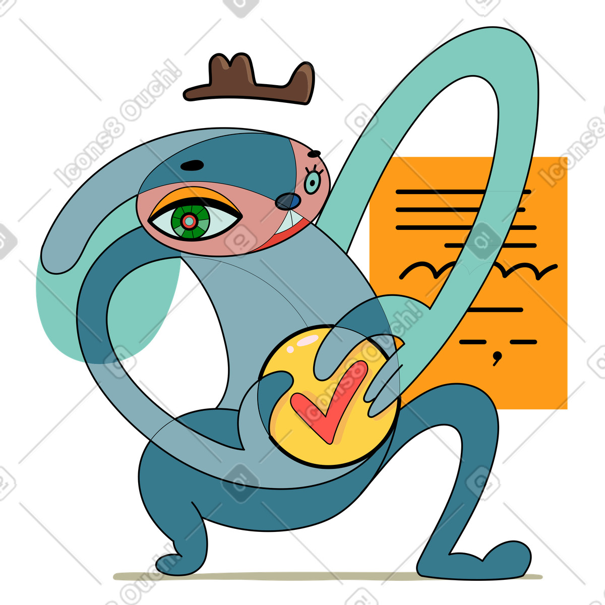 Ilustración Pedido completado en estilo Surr a descargar en PNG y SVG
