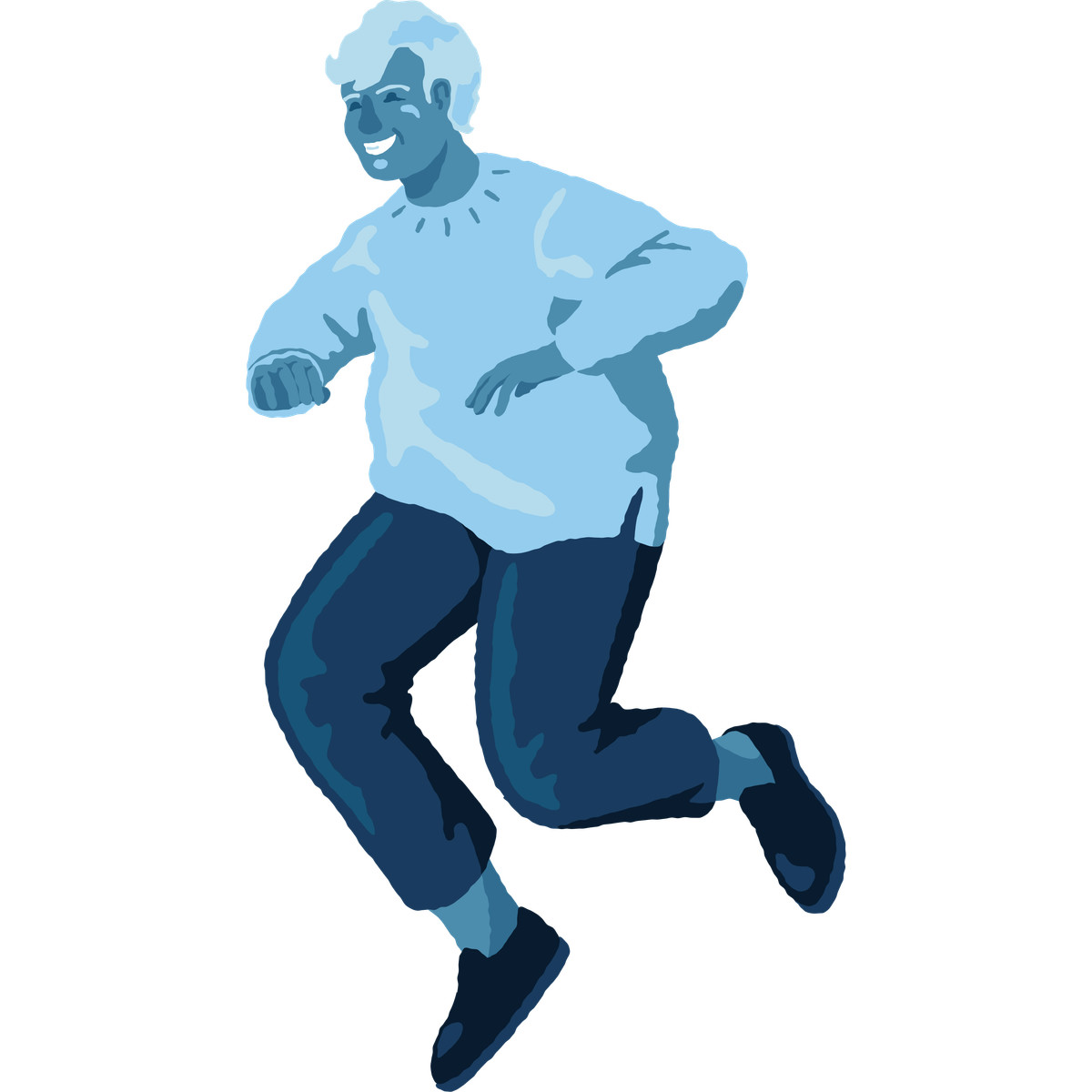 Illustration Chubby man jumping dans le style Cherry à télécharger aux formats PNG, SVG
