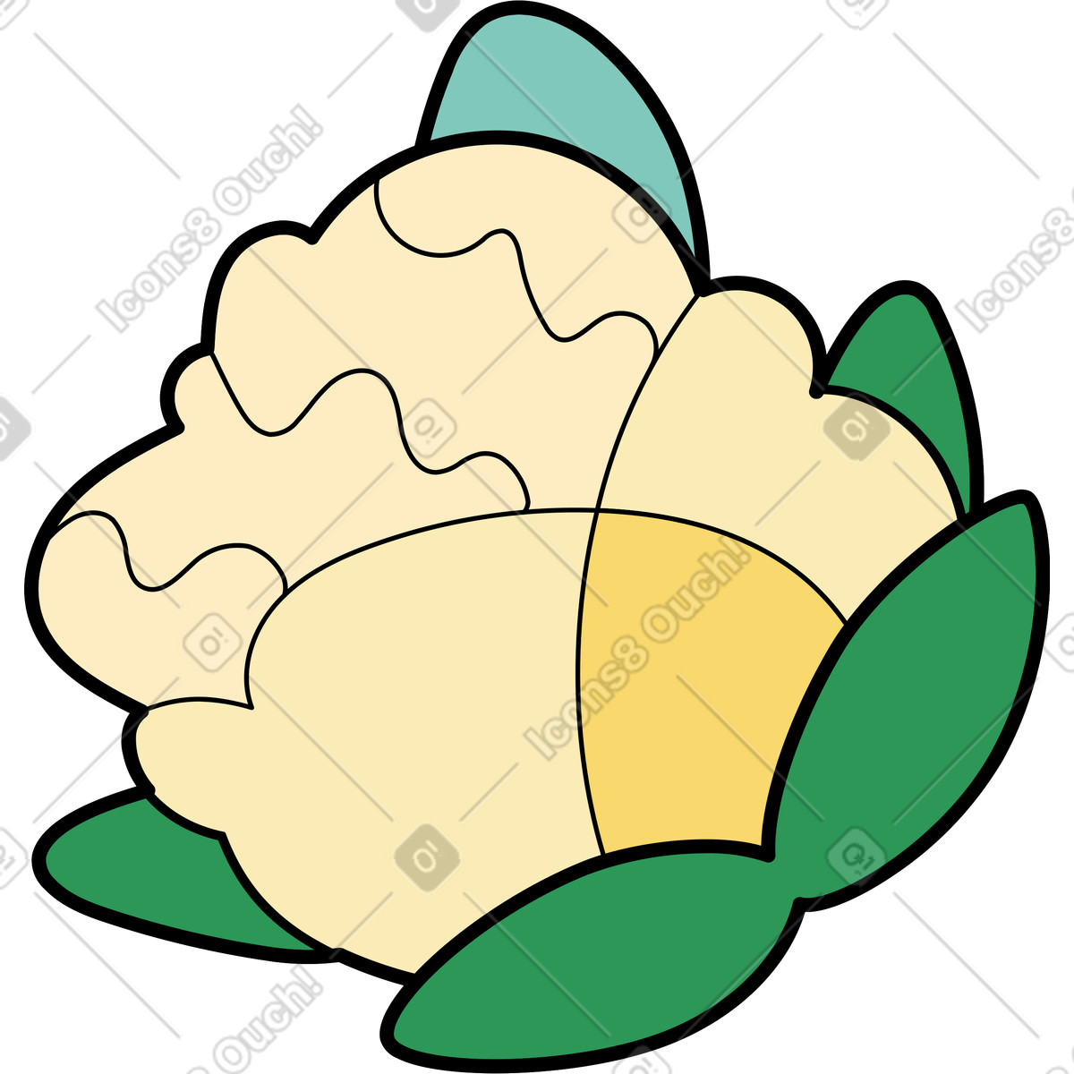 Surr スタイルの カリフラワー のイラストをPNG、SVG形式でダウンロード