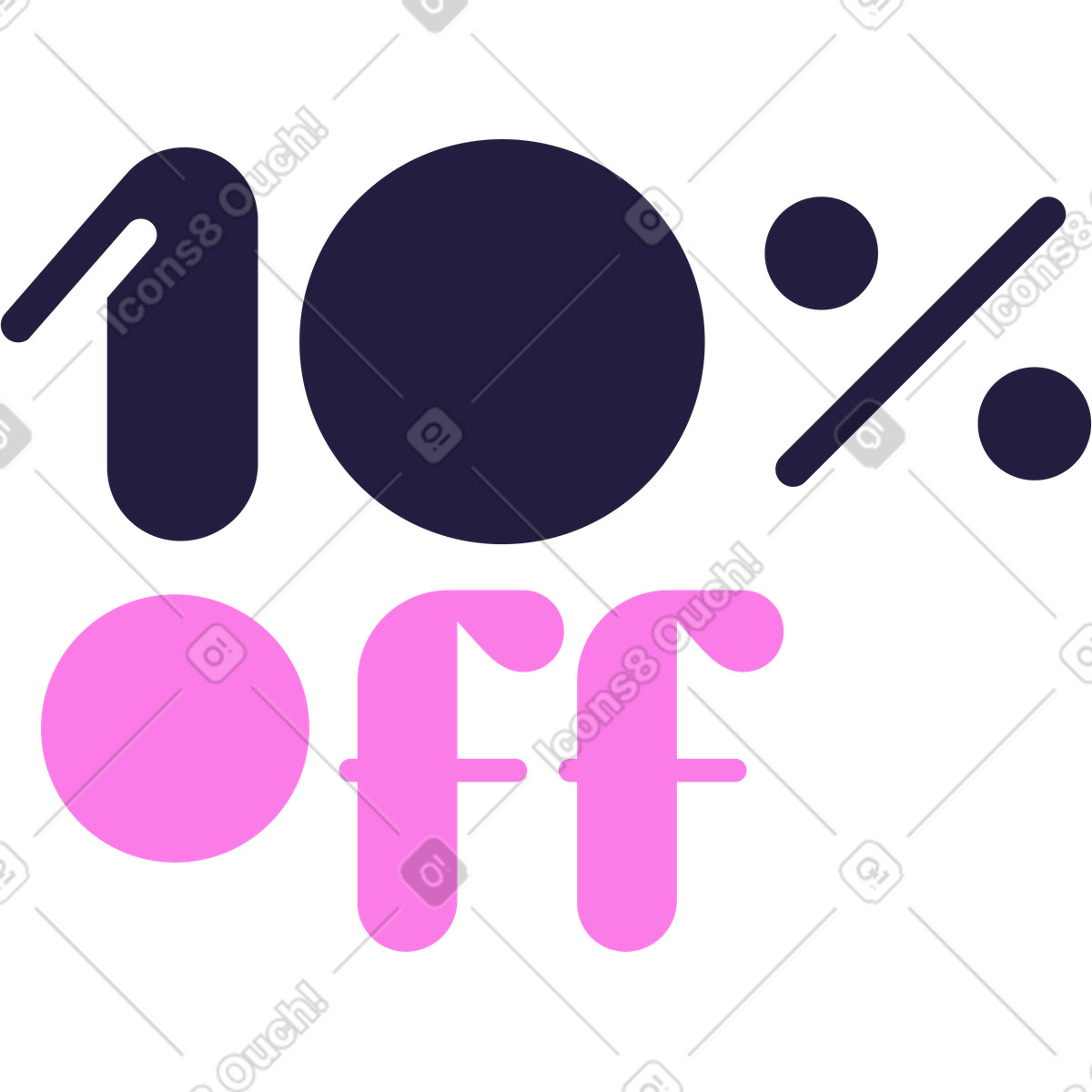 Ilustração de Dez por cento desconto em no estilo Mellow para baixar em PNG, SVG
