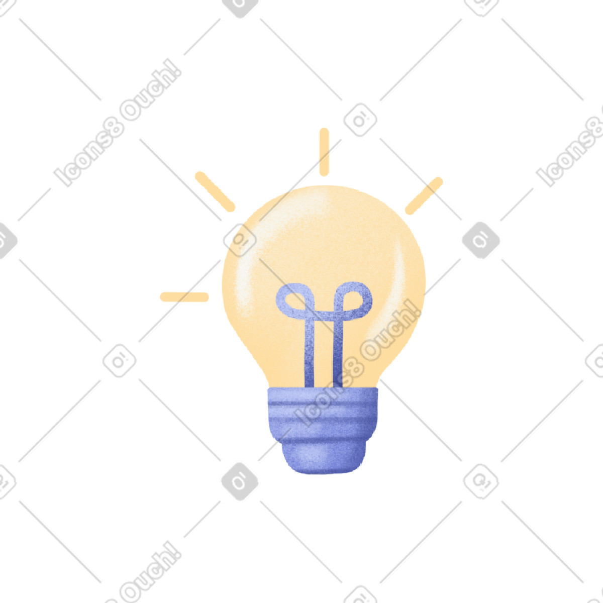 Glowing light bulb illustration in PNG, SVG