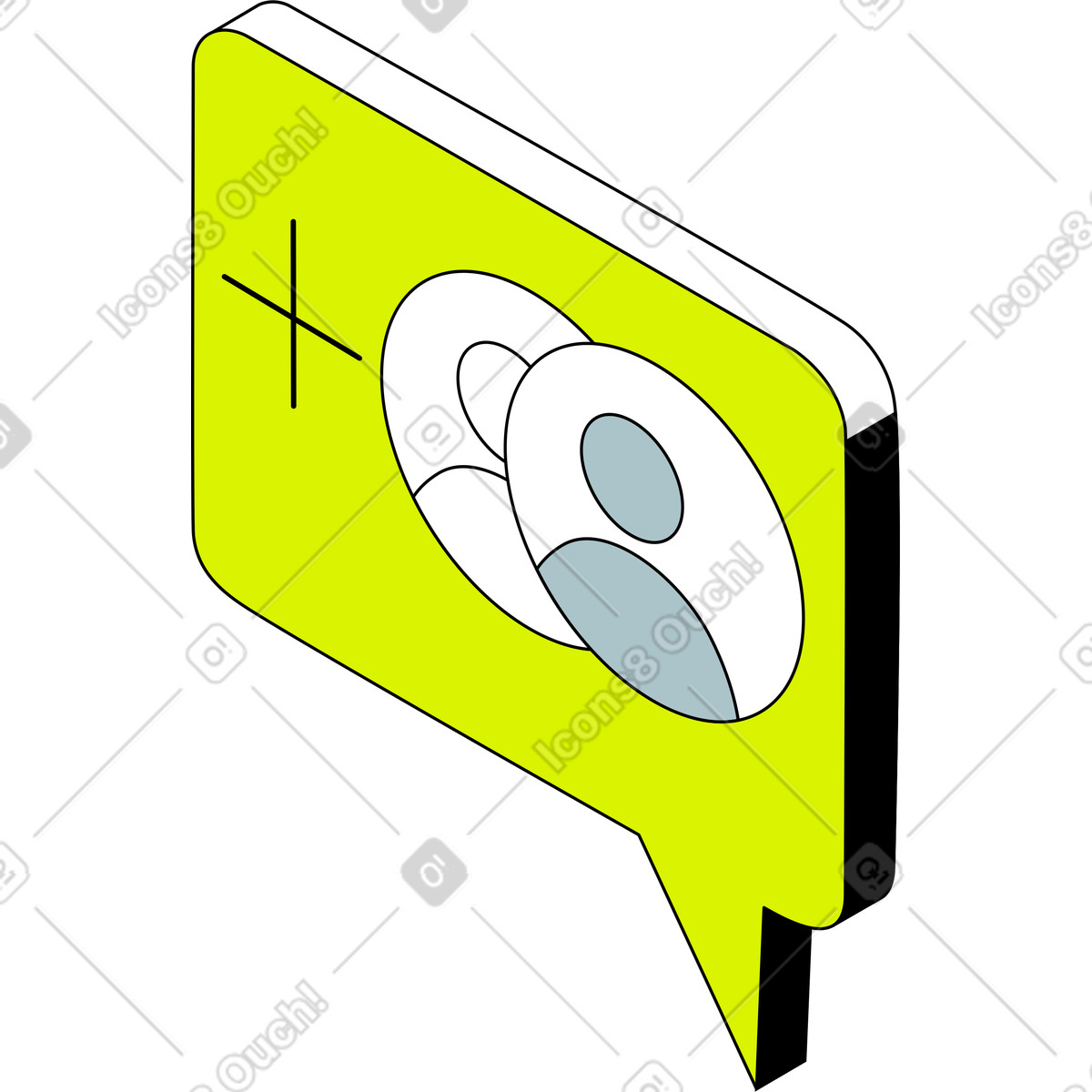 Sprechblase mit benutzersymbolen-Illustration im Isometric-Stil als Download in PNG, SVG