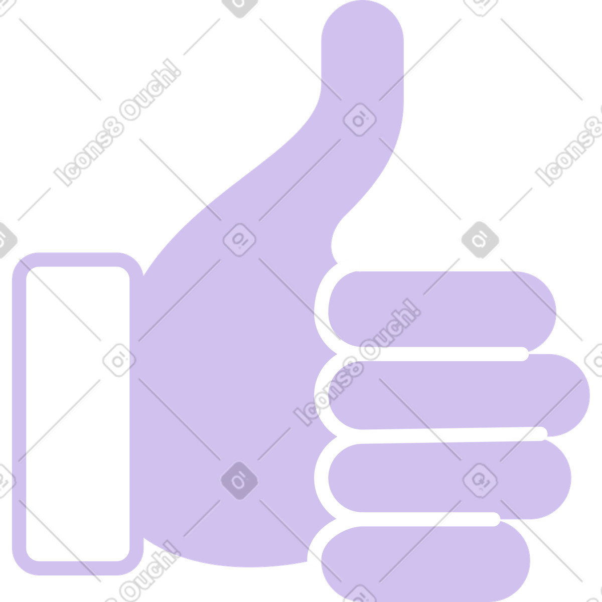 Ilustración Mano con pulgar arriba en estilo Folks a descargar en PNG y SVG
