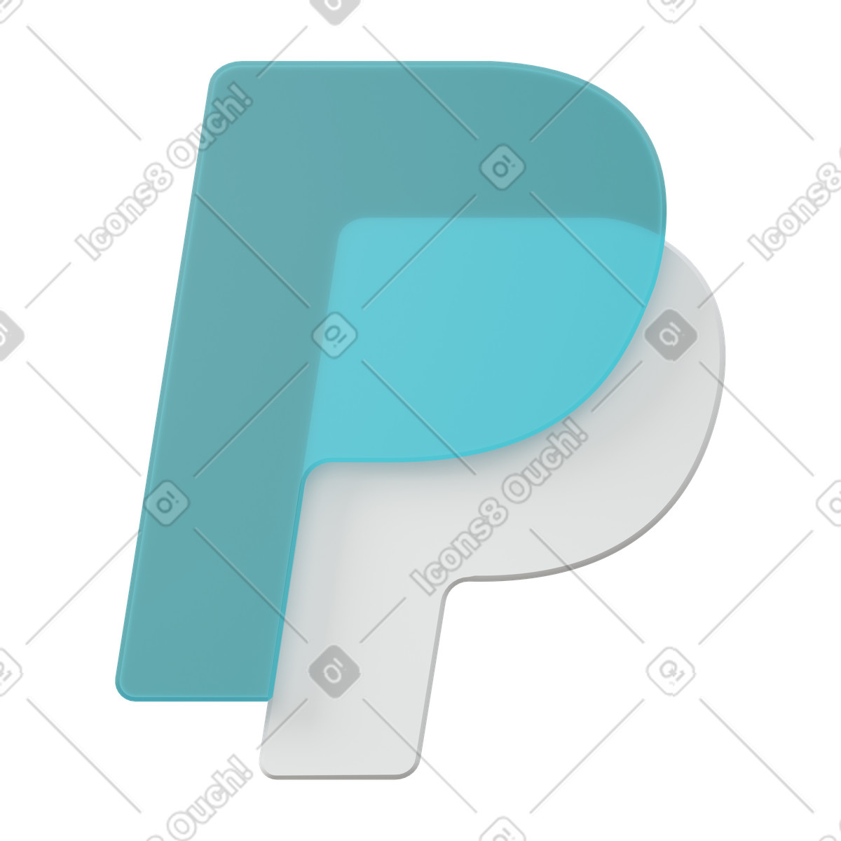 Paypal logo-Illustration im 3D Sugary-Stil als Download in PNG, SVG