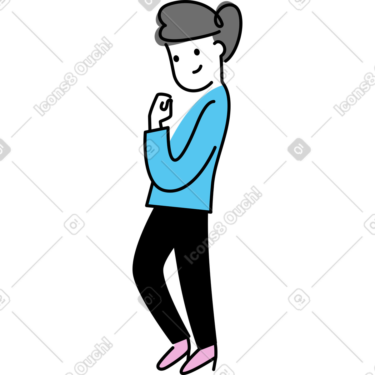 Successful woman illustration in Mochi style download in PNG, SVG