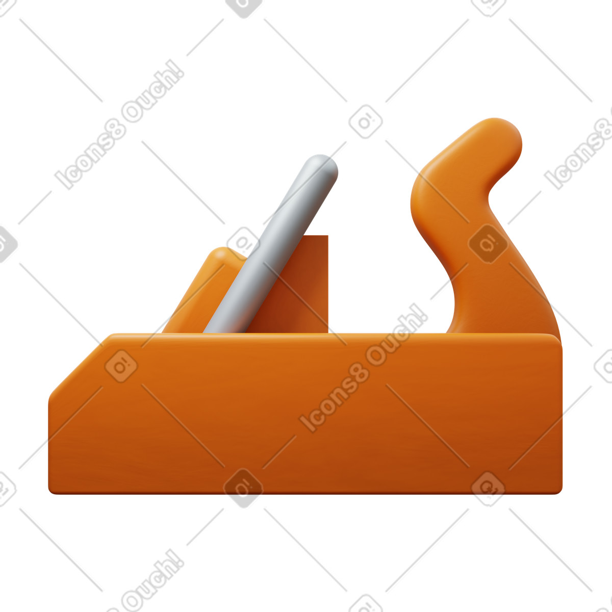 Wooden hand plane illustration in PNG, SVG