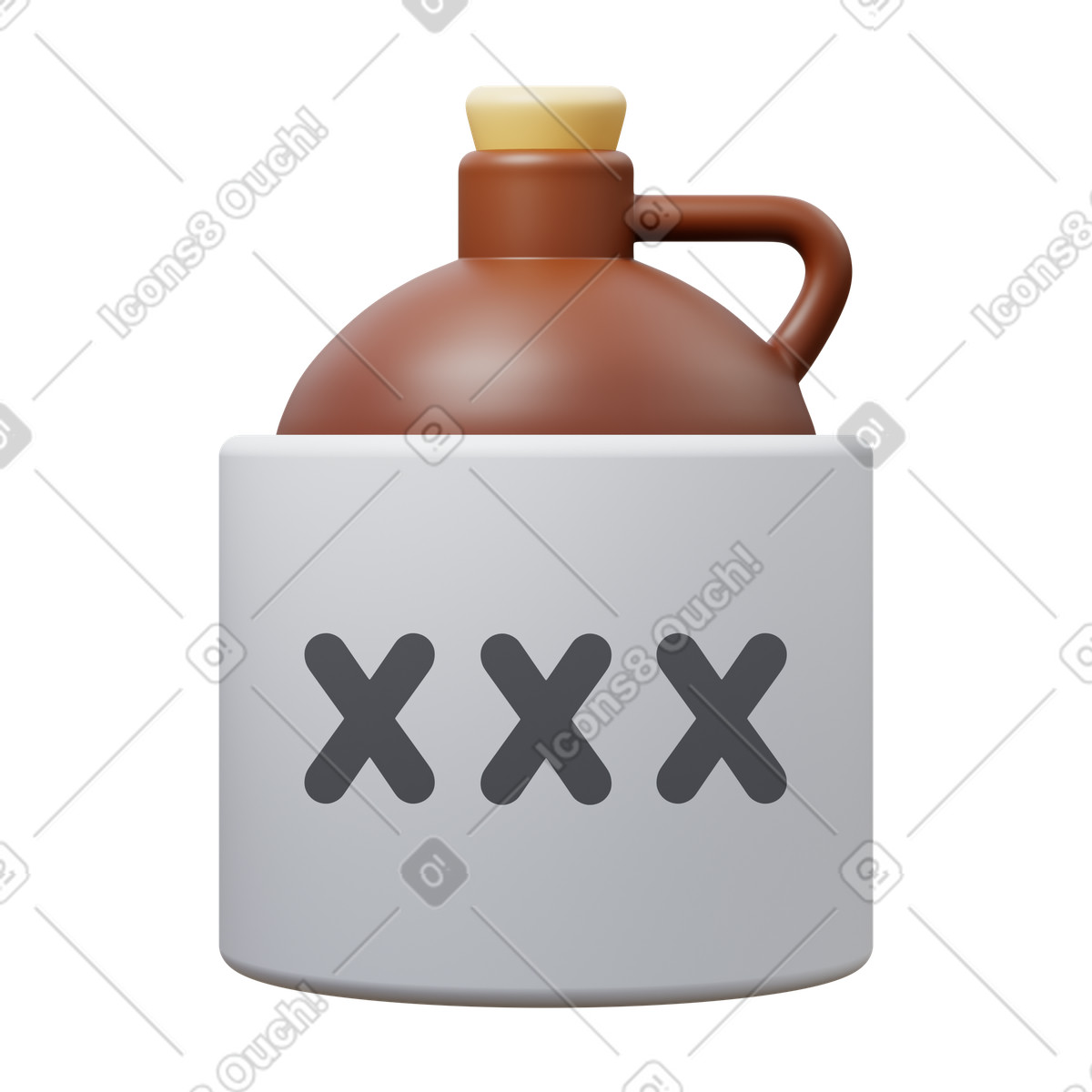 Ilustración Moonshine jug en estilo 3D Fluency a descargar en PNG y SVG
