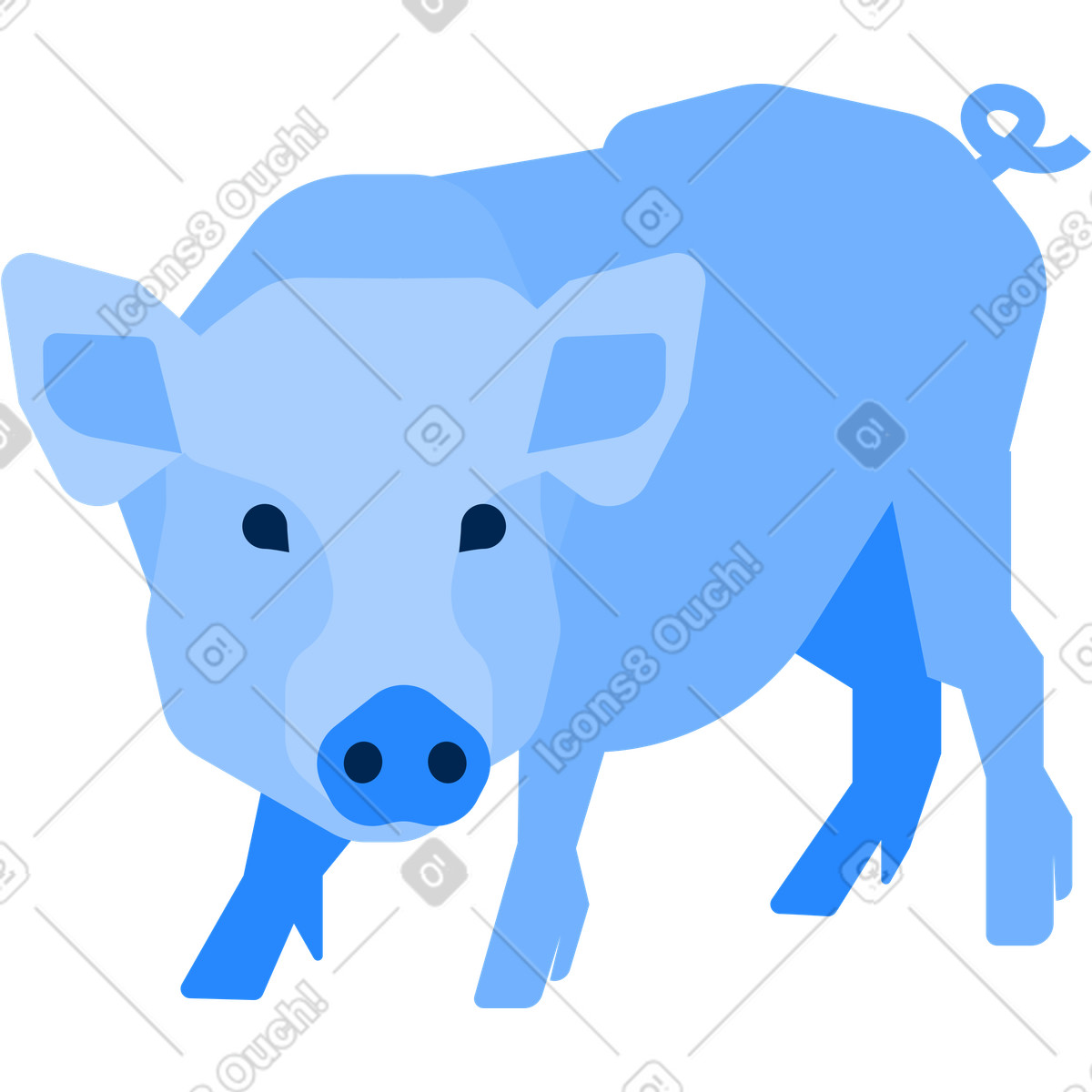 Ilustración Cerdo en estilo Urban a descargar en PNG y SVG