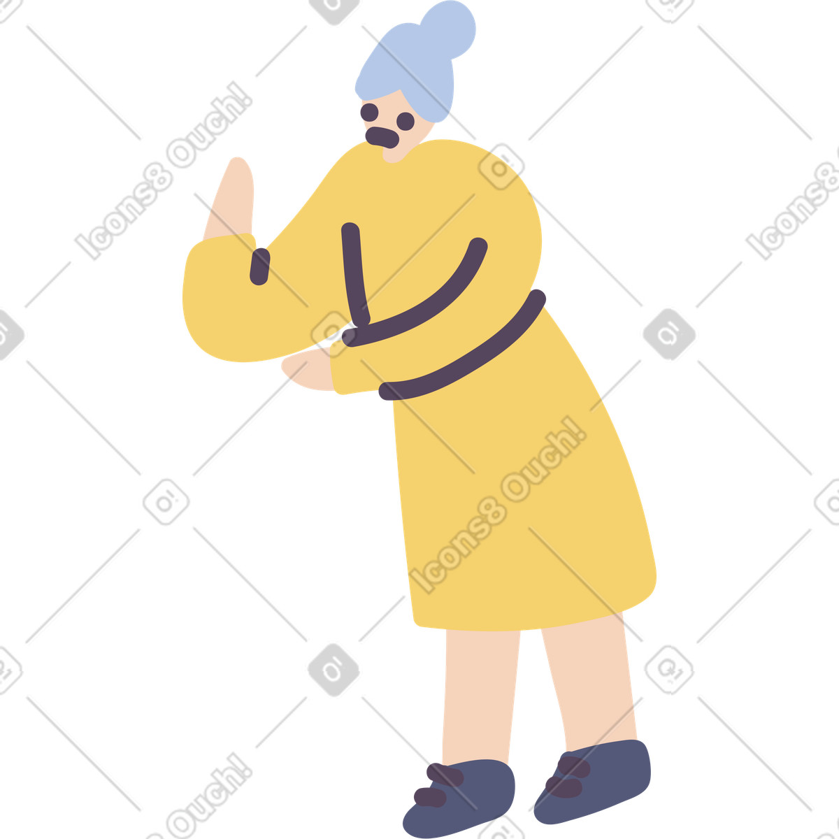 Ilustración Abuela en estilo Pluto a descargar en PNG y SVG