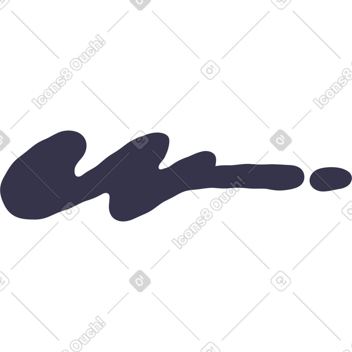 Long black cloud illustration in Stripy style download in PNG, SVG