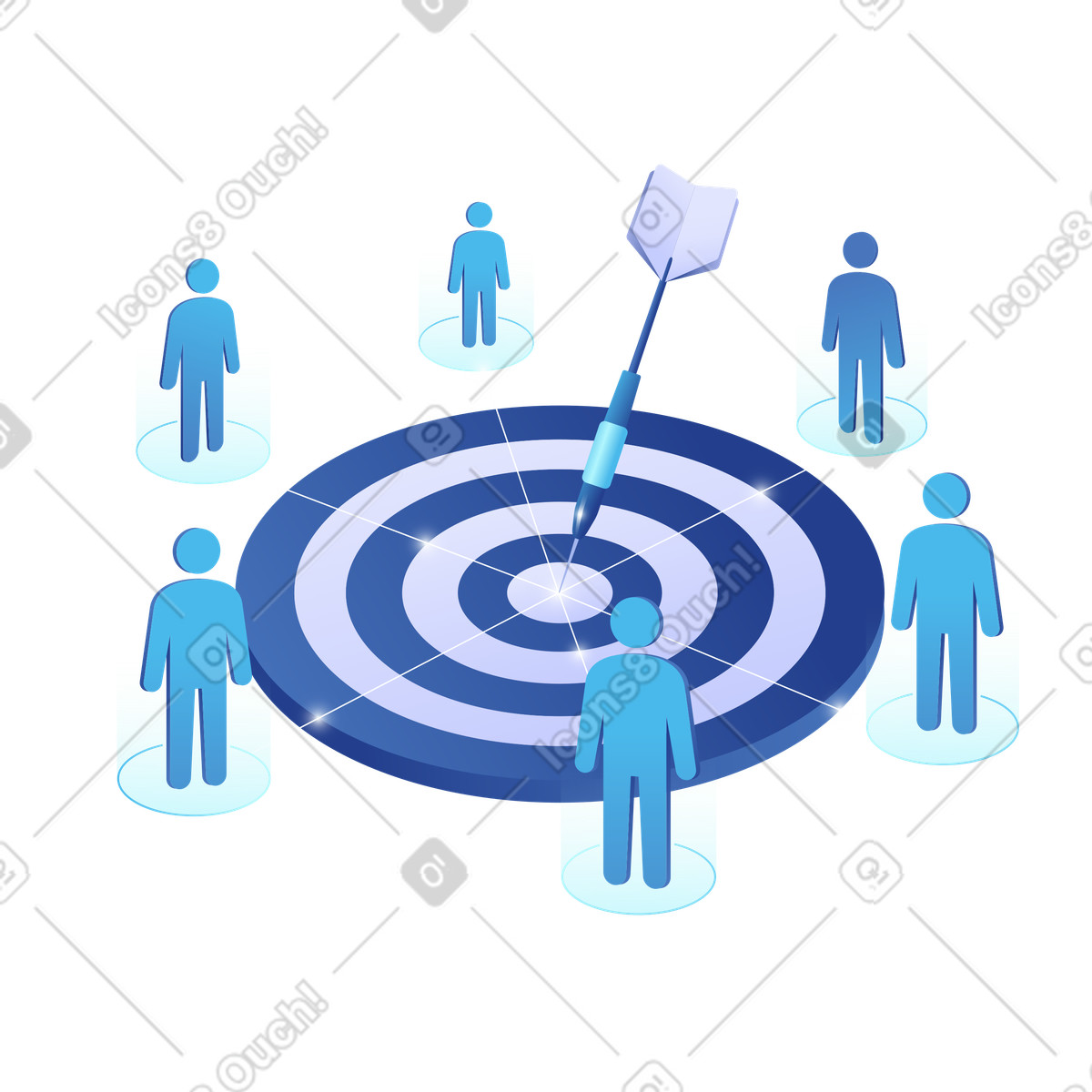 Ilustração de Precision marketing with targeting and audience segmentation em no estilo Quantum para baixar em PNG, SVG