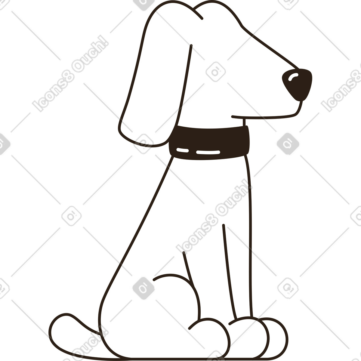 Big dog illustration in Plain style download in PNG, SVG