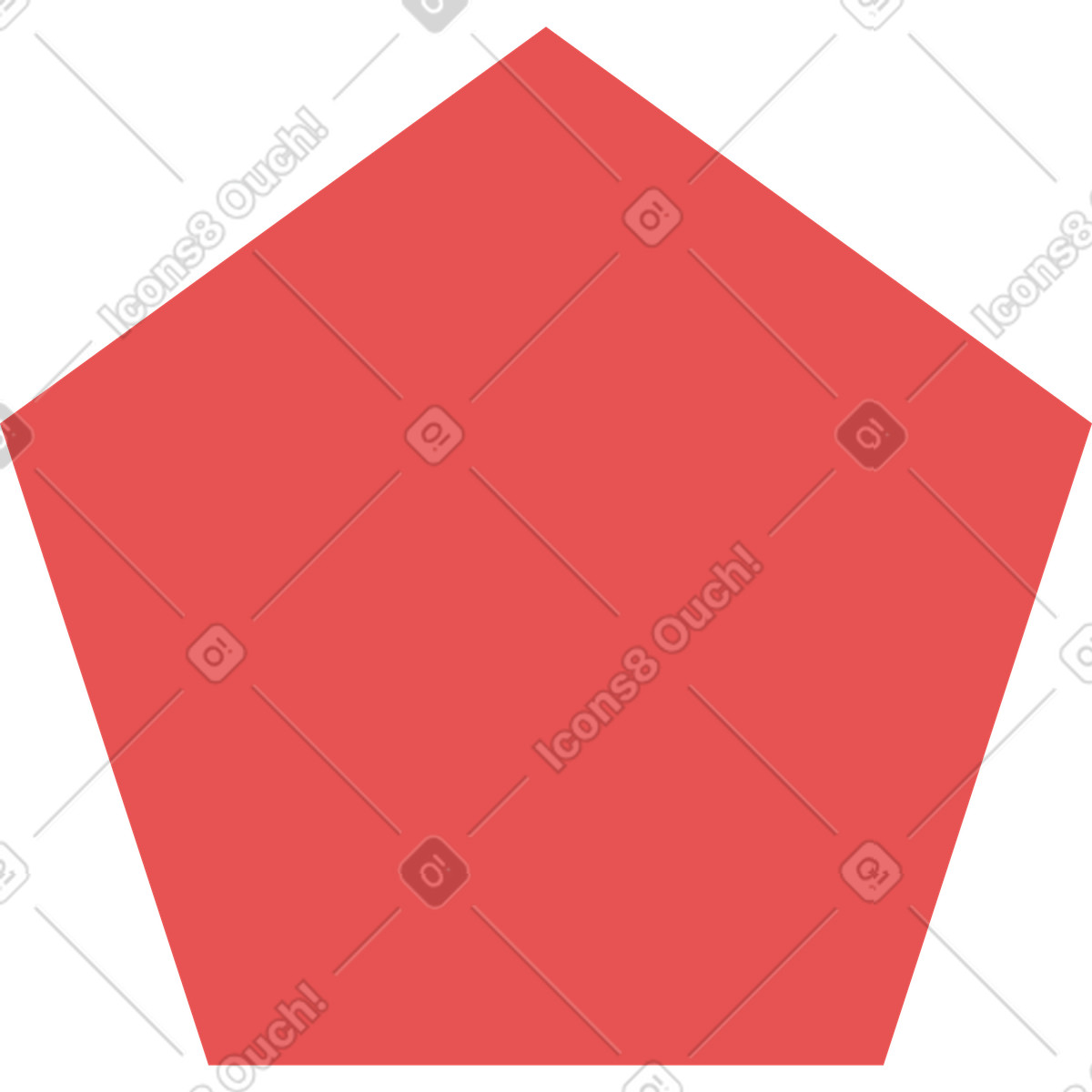 Red pentagon illustrazione in stile Pale scarica in PNG, SVG