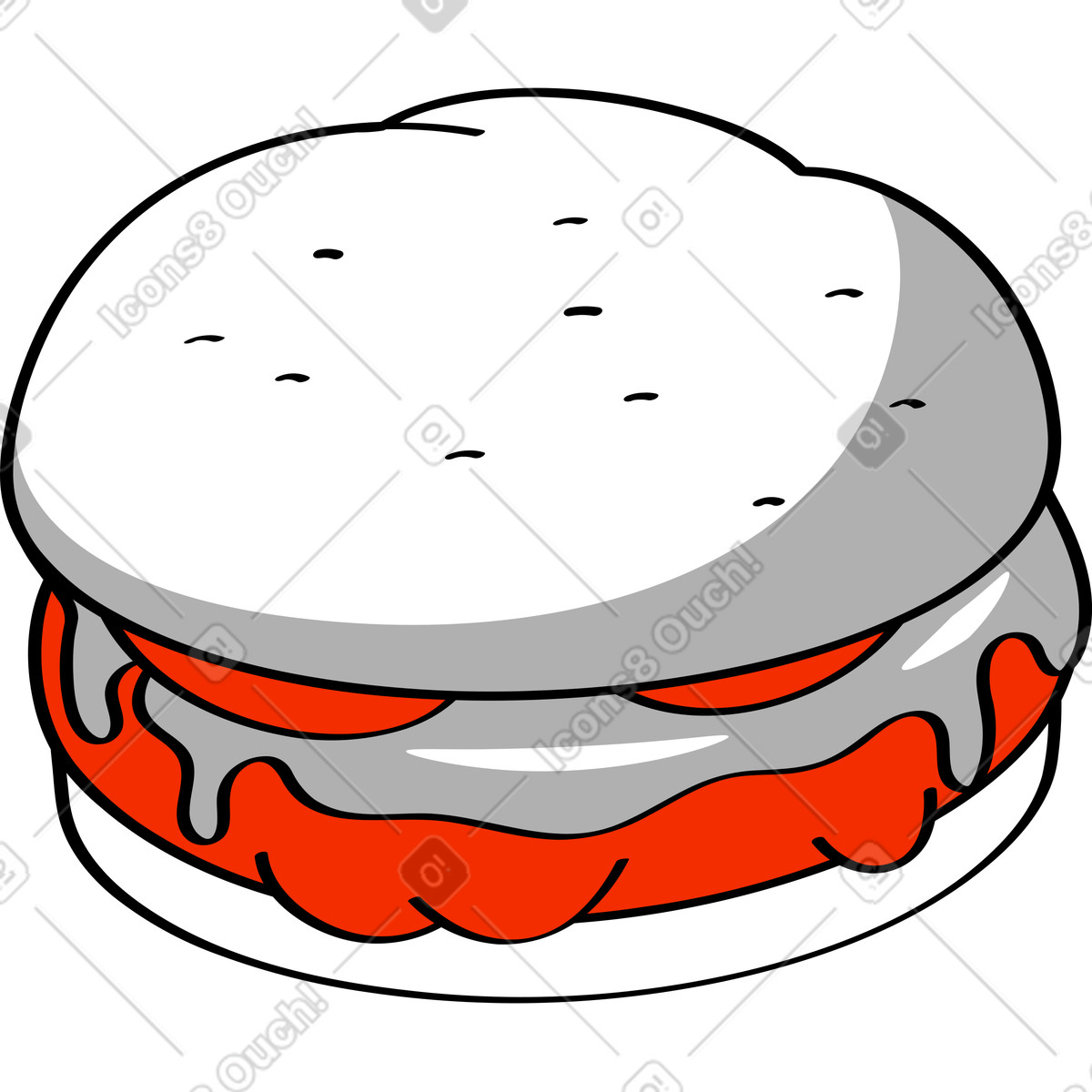 Burger illustration in Looney style download in PNG, SVG