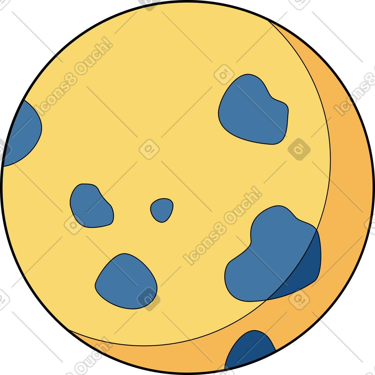 Illustration Planète dans le style Surr à télécharger aux formats PNG, SVG
