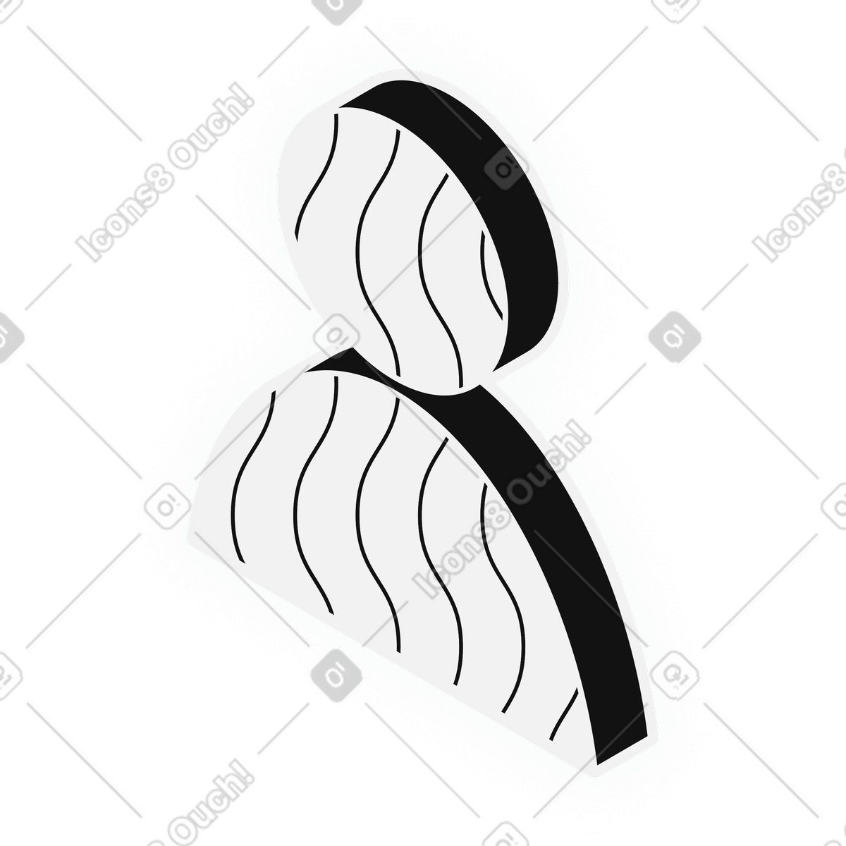 Personal account avatar with striped pattern illustration in Inverse style download in PNG, SVG