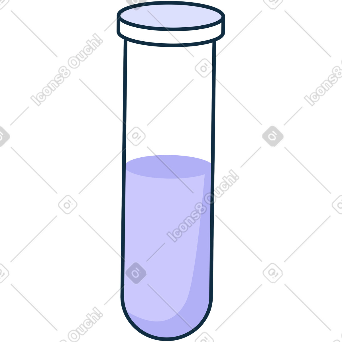 Illustration Tube à essai avec liquide violet dans le style Bubble gum télécharger aux formats PNG, SVG