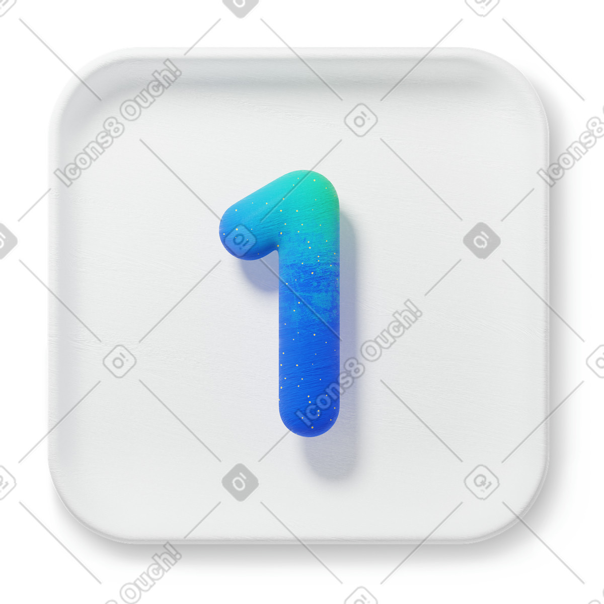 Number one illustration in 3D Microsoft Fluent style download in PNG, SVG