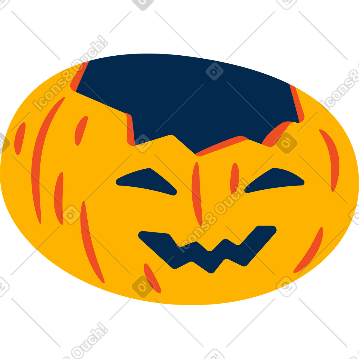 Illustration Citrouille qui rit dans le style Flame à télécharger aux formats PNG, SVG