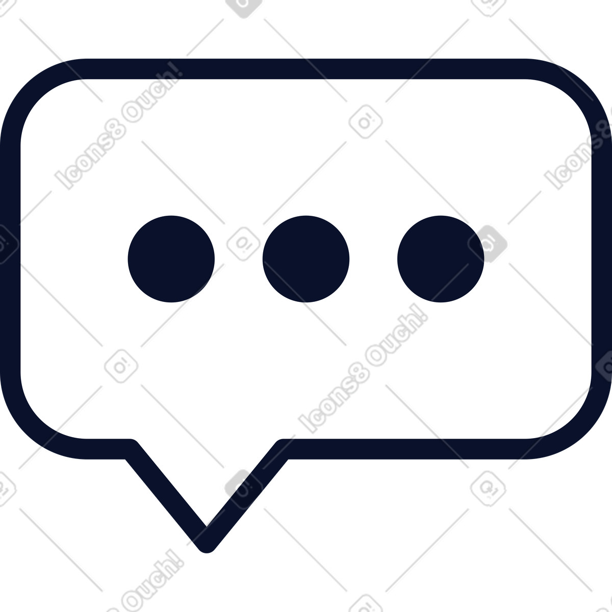 Ilustración Burbuja de diálogo rectangular con puntos en estilo Flexy a descargar en PNG y SVG