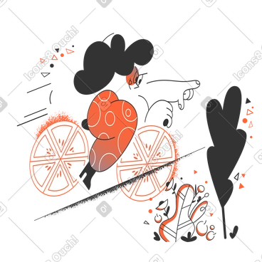Ride a bike in the forest PNG, SVG