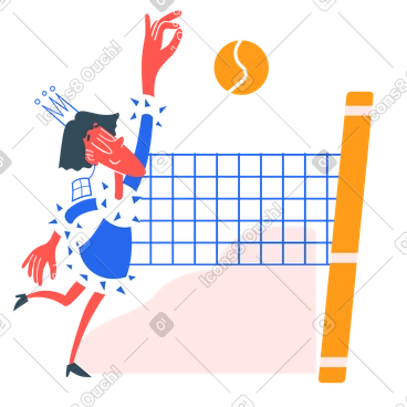 King sending a volleyball over net PNG, SVG