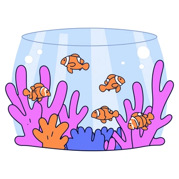 An underwater scene showing vibrant coral formations in various shades of pink and orange. Nestled within the branches of the coral are clownfish, their bright orange bodies adorned with black stripes. The clownfish are swimming playfully among the coral, creating a lively interaction. Bubbles rise gently from the coral, adding to the underwater atmosphere. Light rays penetrate the water's surface, illuminating the scene and highlighting the colors of both the coral and the clownfish.