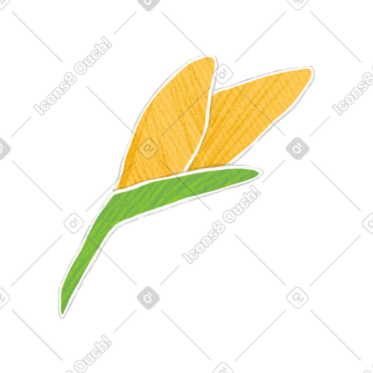 Illustration Petit bourgeon de jonquille jaune dans le style Crafty à télécharger aux formats PNG, SVG