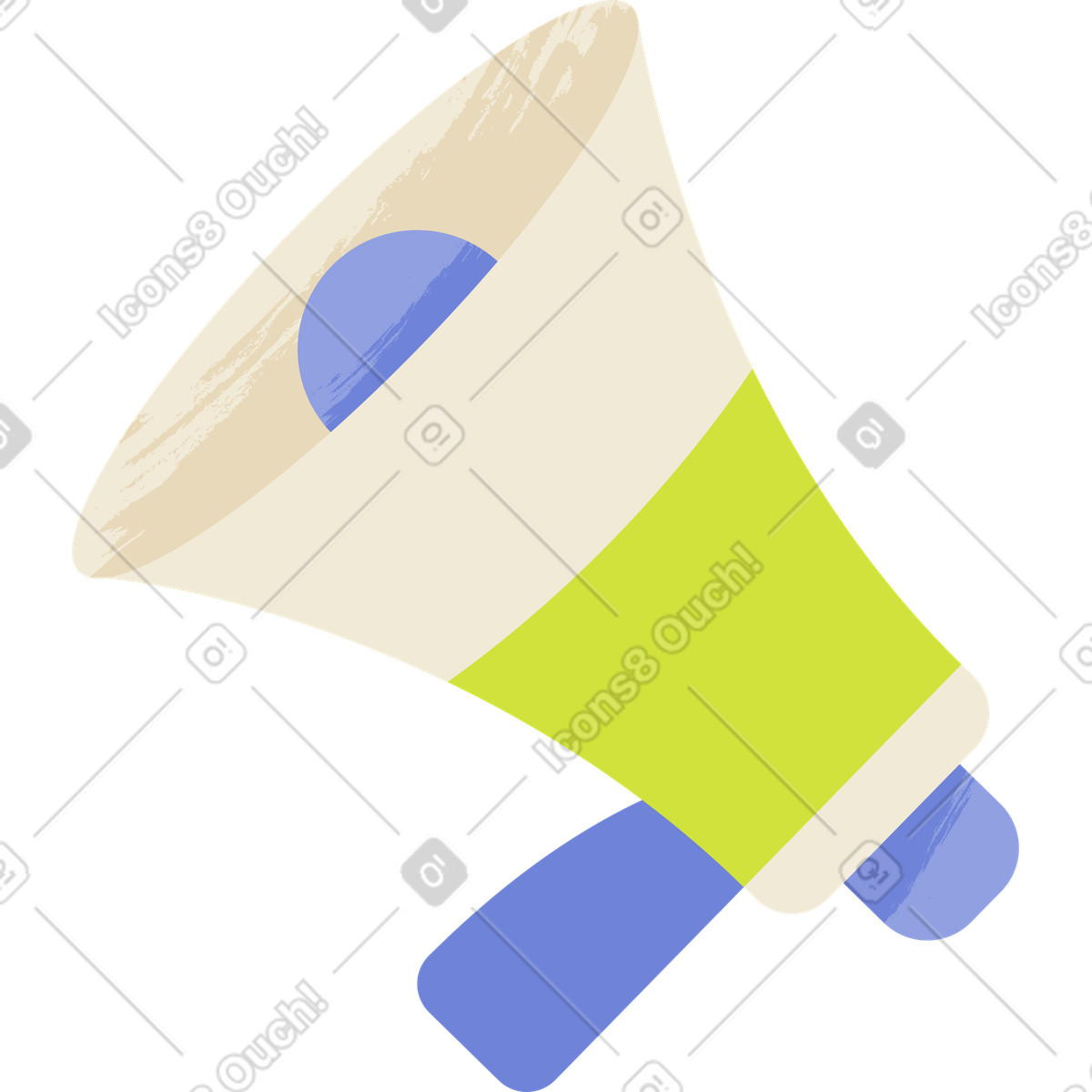Ilustração de Megafone em no estilo Juicy para baixar em PNG, SVG