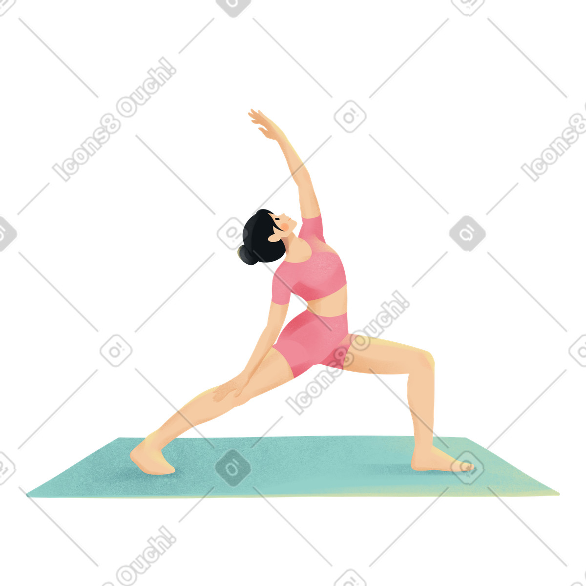 Ilustração de Young woman in pink sport clothes is doing yoga em no estilo Shine para baixar em PNG, SVG