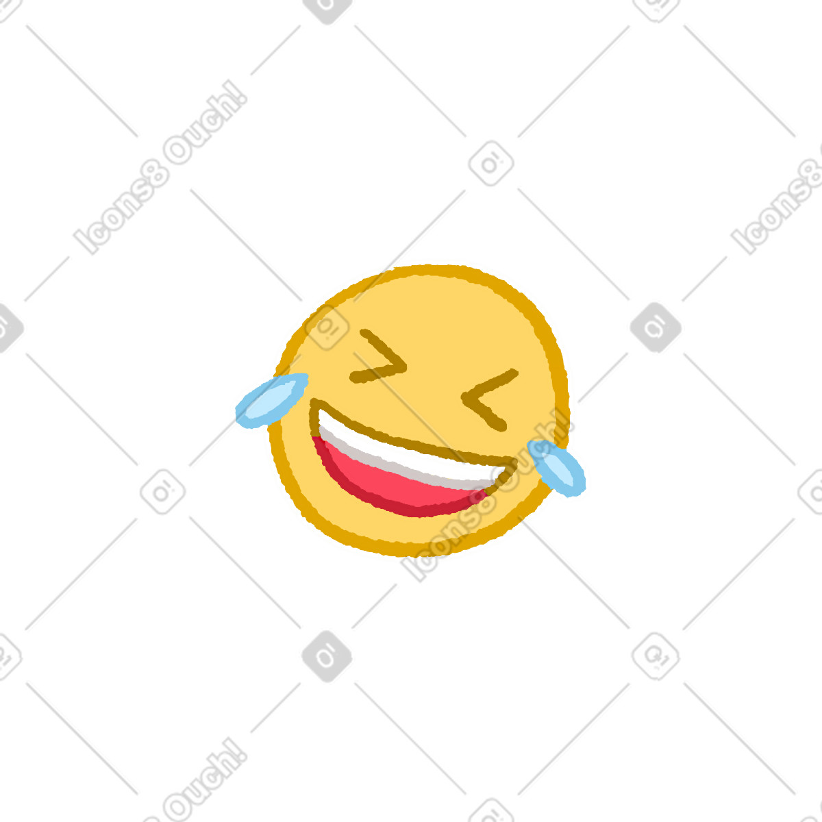 Emoji che ride illustrazione in stile Hue scarica in PNG, SVG