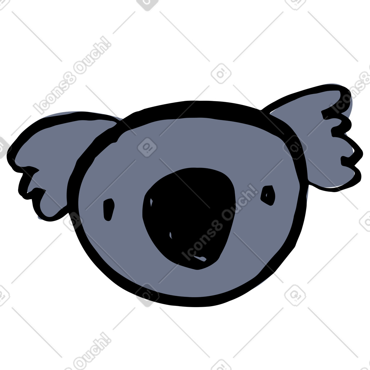 Testa di koala illustrazione in stile Scandi scarica in PNG, SVG