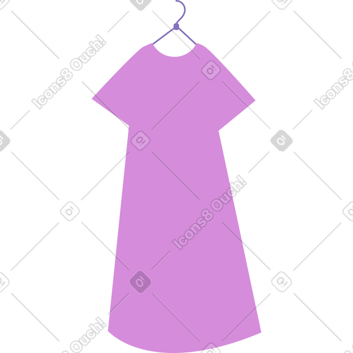 Pink hanging dress illustration in Marginalia style download in PNG, SVG