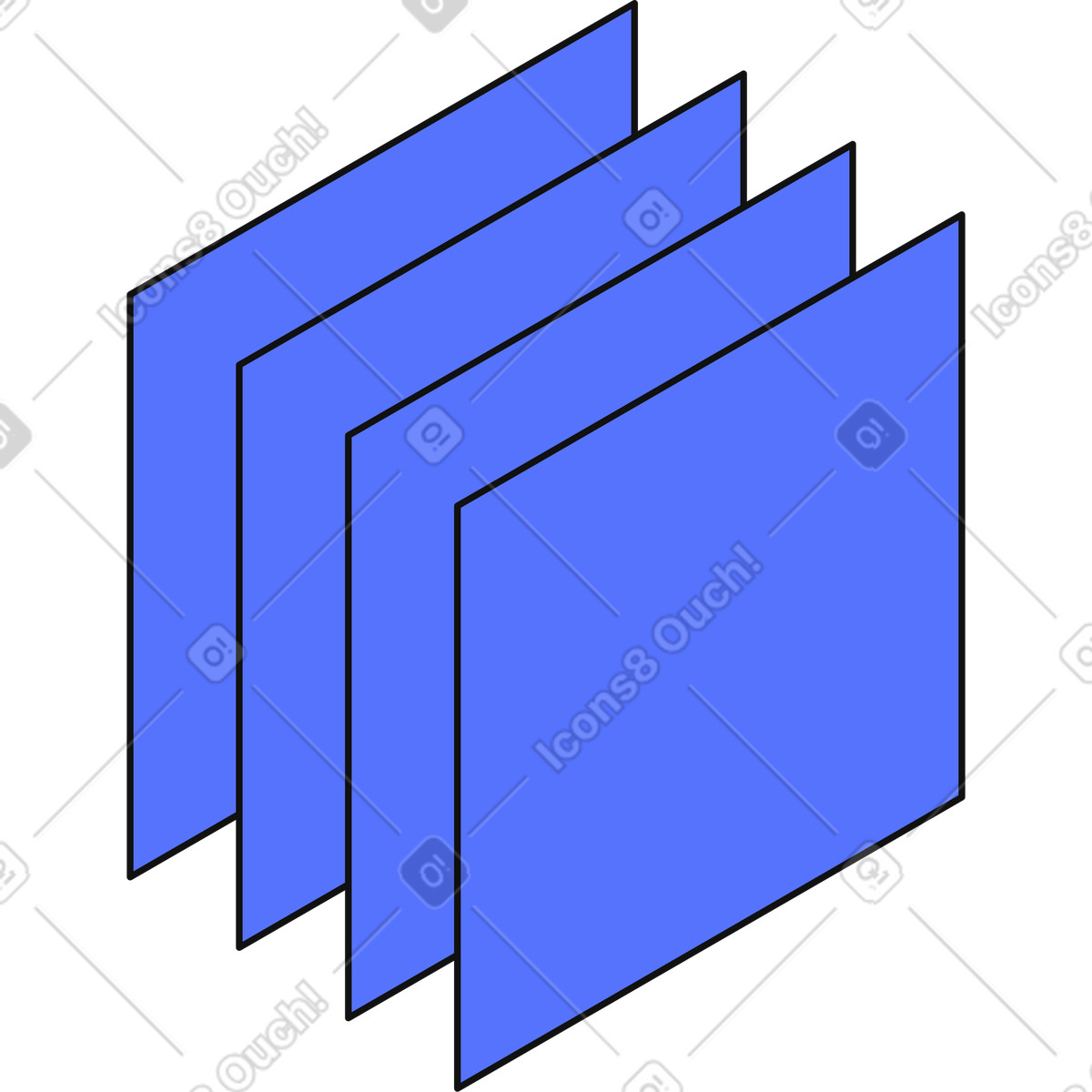 下载 Main 风格的 Layers stacked diagonally symbolizing data organization and structured digital content 插画，支持 PNG、SVG 格式