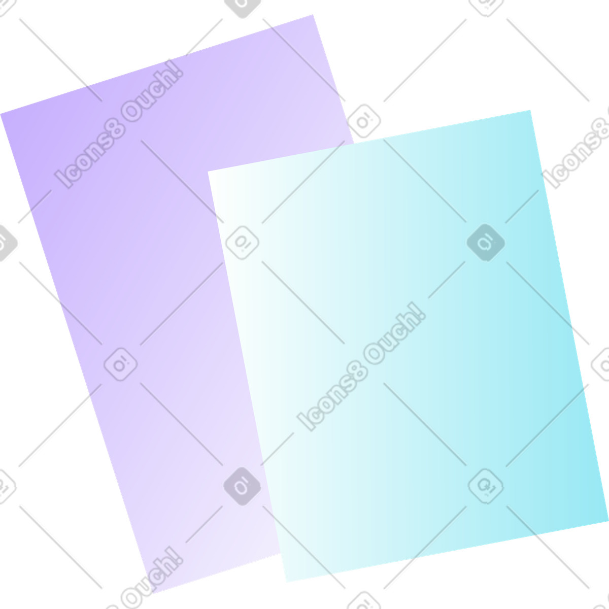 Ilustração de Duas folhas papel em no estilo Florid para baixar em PNG, SVG