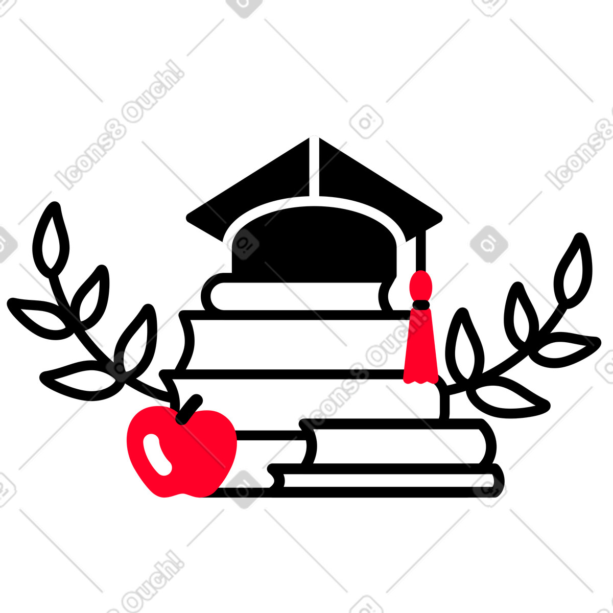 Graduation at the university illustration in Transistor style download in PNG, SVG
