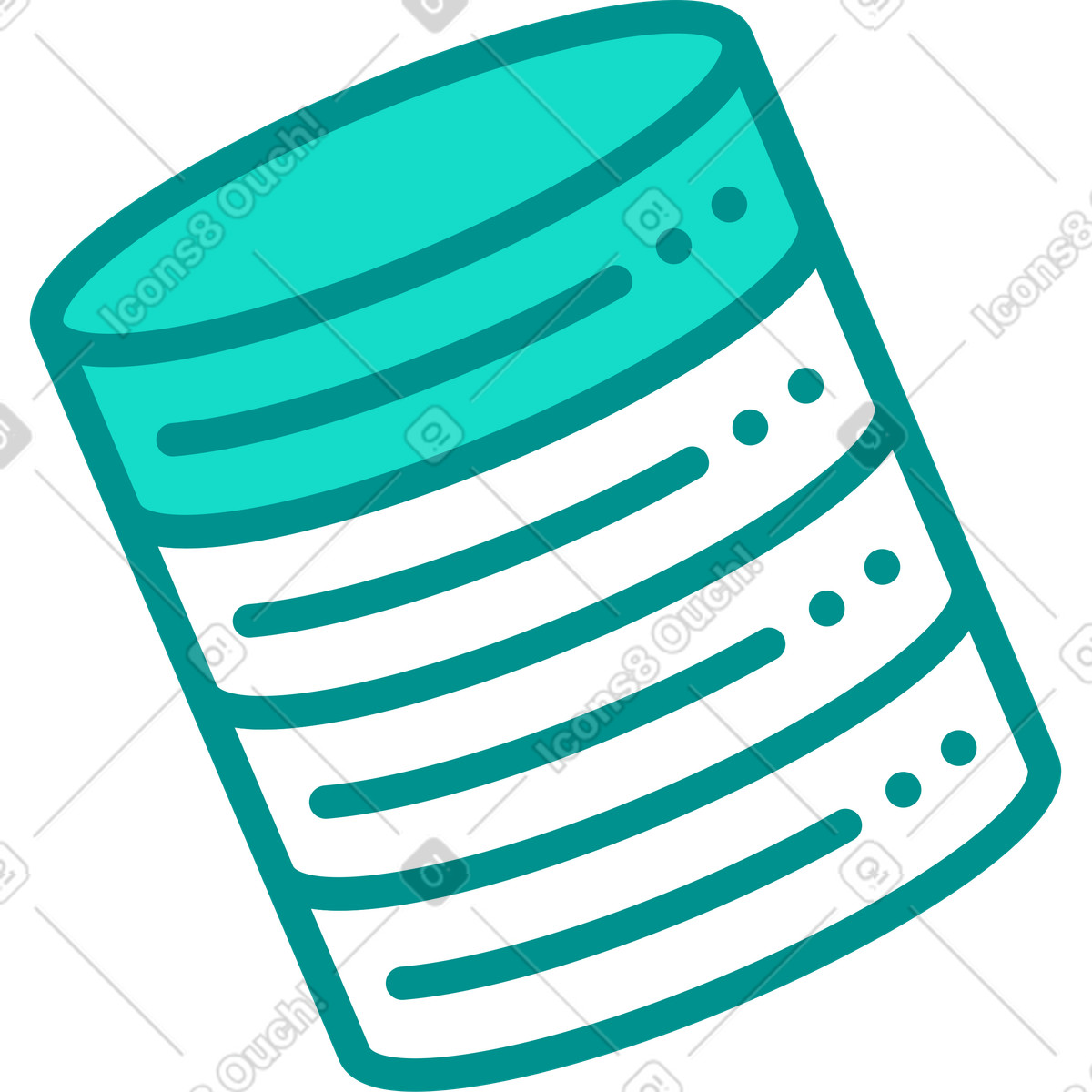 Ilustración Icono de base datos en estilo Natty a descargar en PNG y SVG
