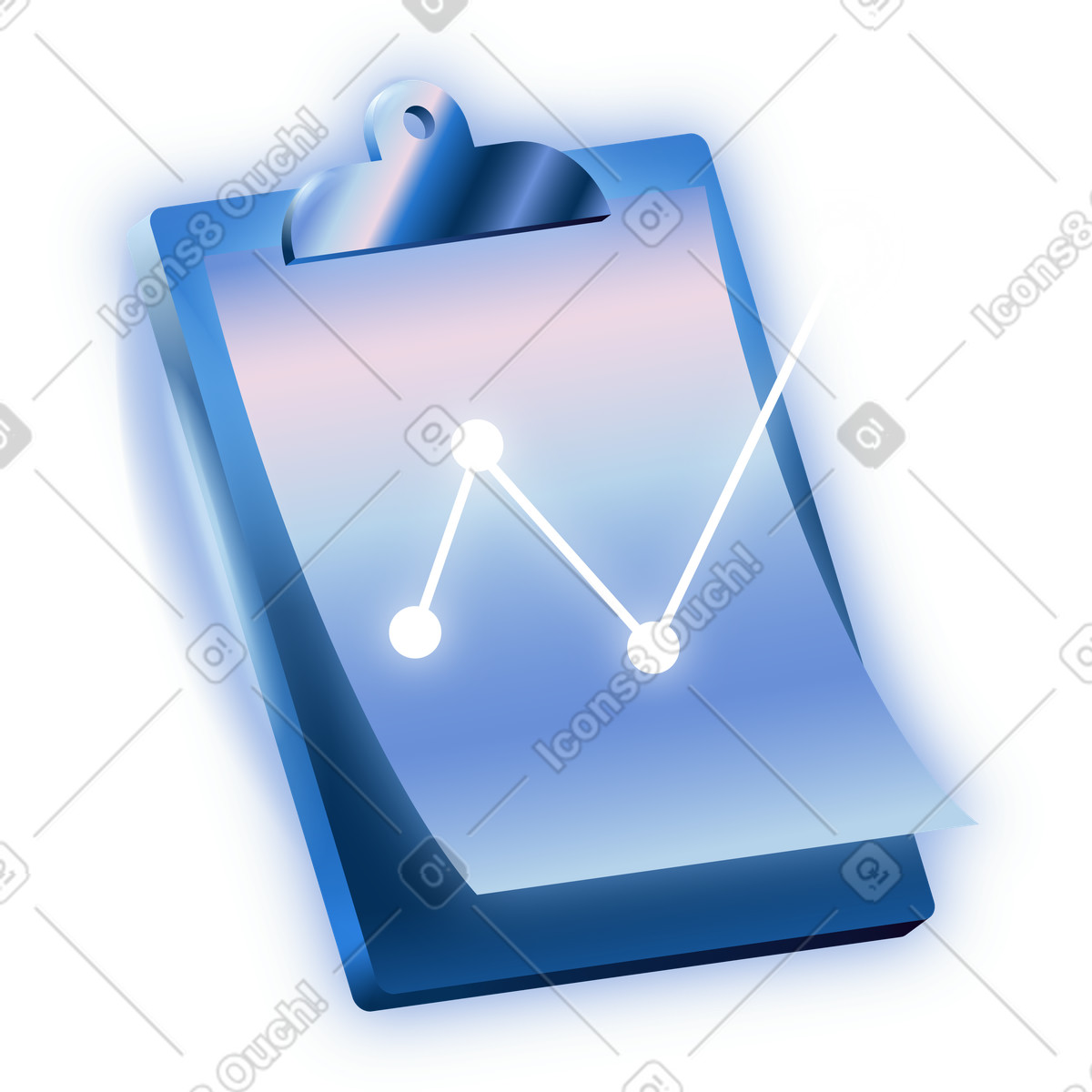 Dimension 스타일의 Clipboard with business report 일러스트레이션 PNG, SVG 다운로드