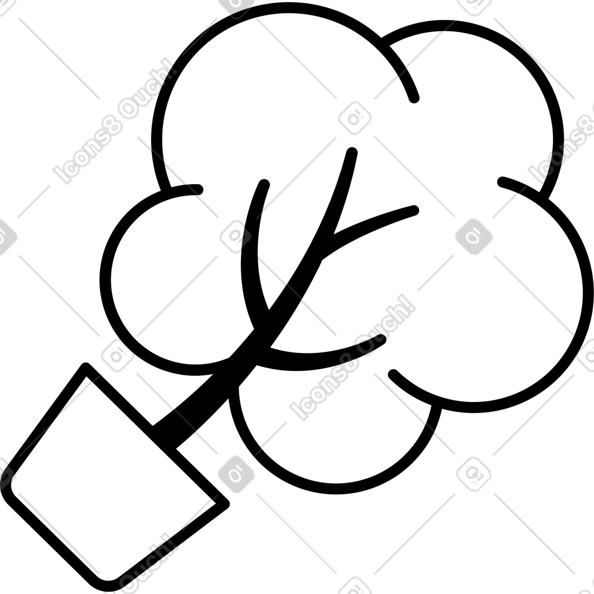 Ilustración Árbol cayendo en una maceta estilo Transistor a descargar PNG y SVG