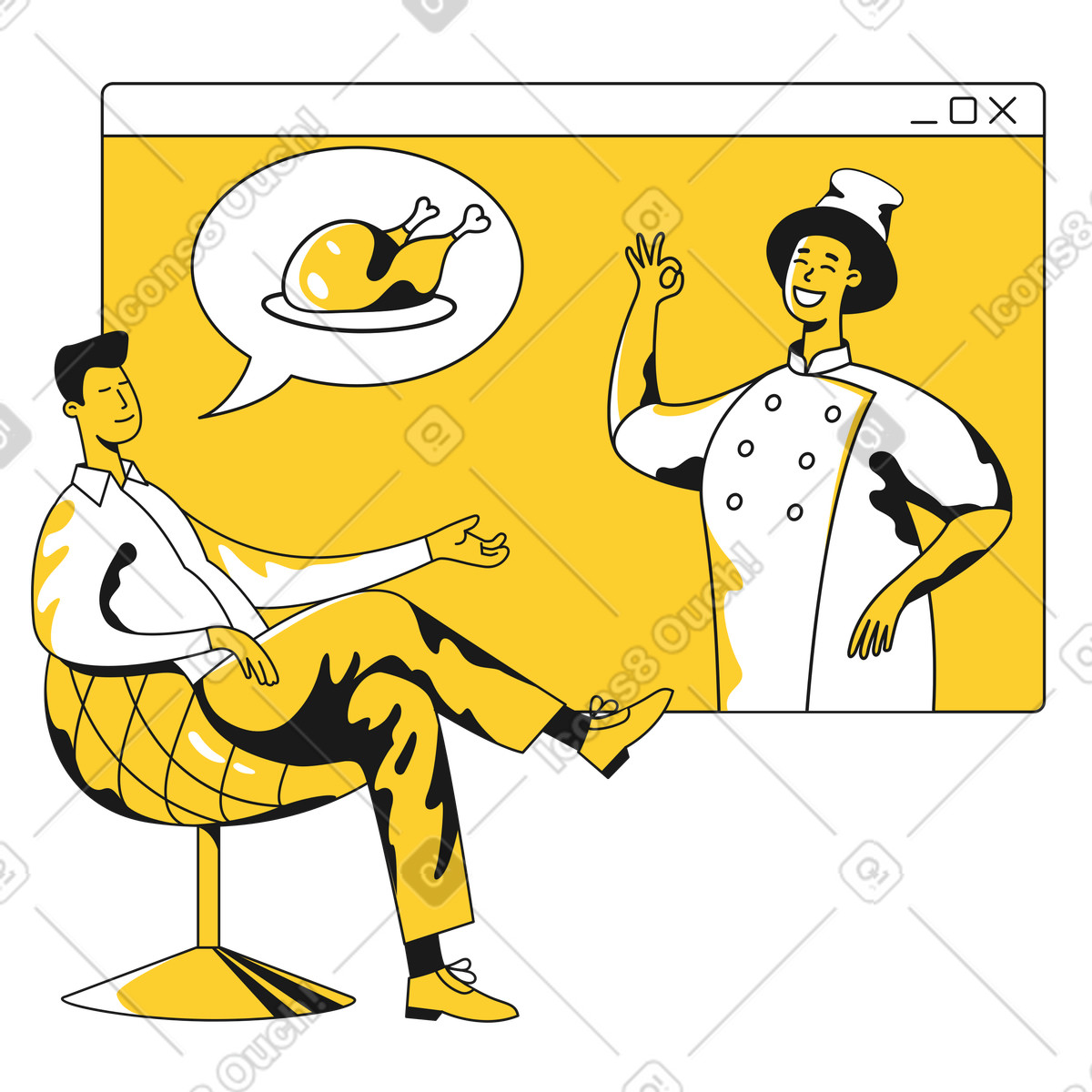 Taxi 스타일의 온라인 요리법 일러스트레이션 PNG, SVG 다운로드