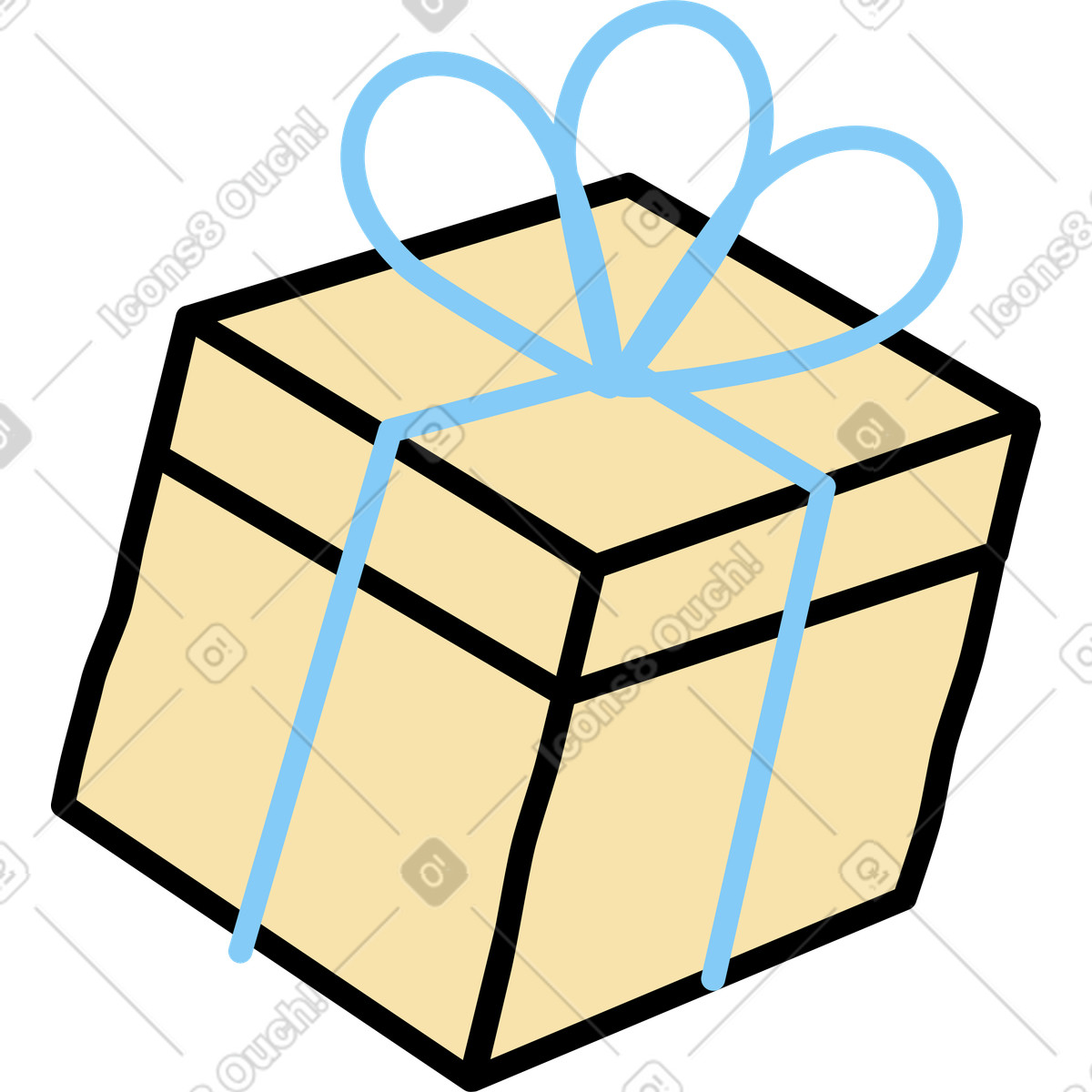 Illustration Cadeau avec un ruban dans le style Notes à télécharger aux formats PNG, SVG