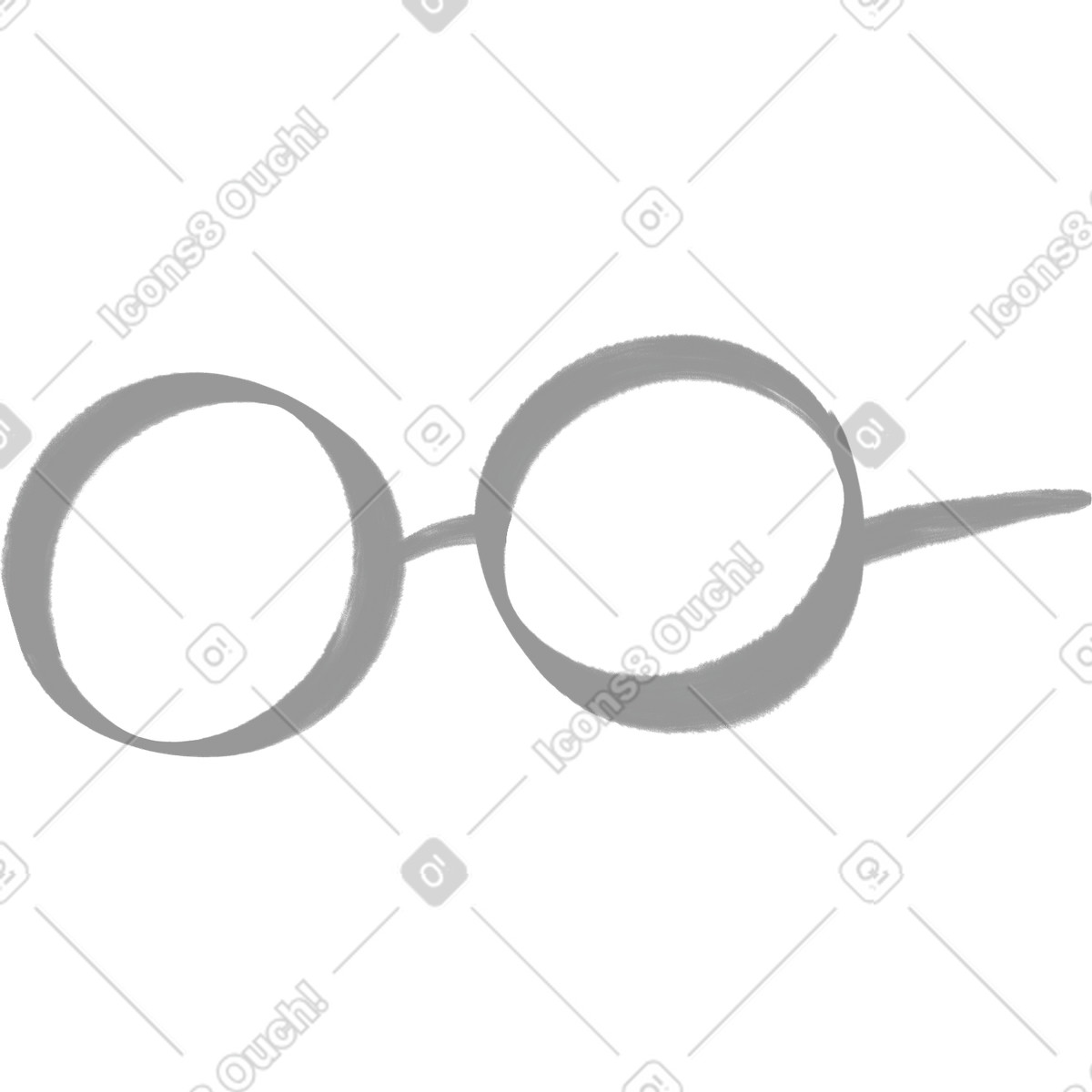 下载 Company 风格的 Gray round glasses 插画，支持 PNG、SVG 格式