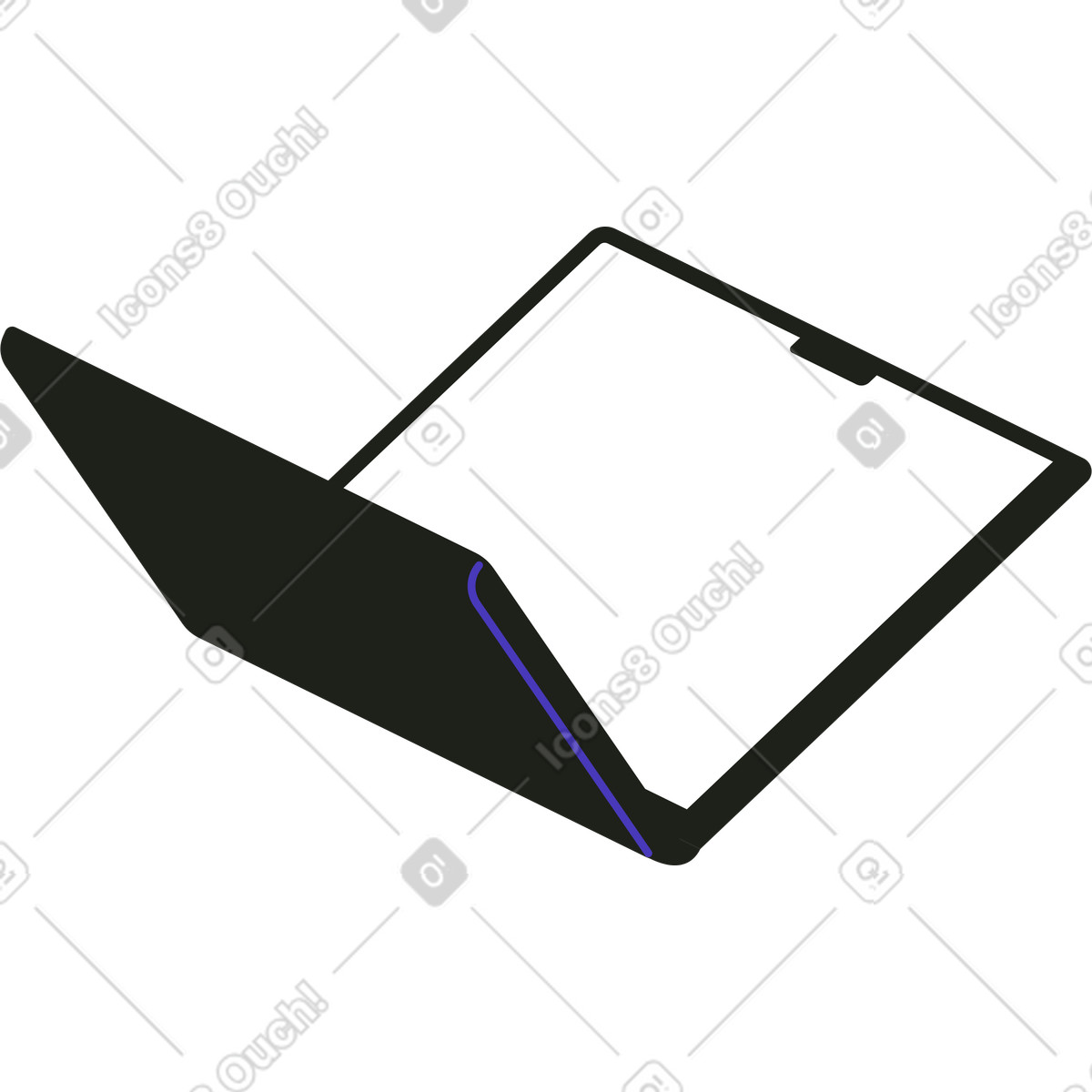 Ilustração de Laptop aberto em no estilo Blueberry para baixar em PNG, SVG
