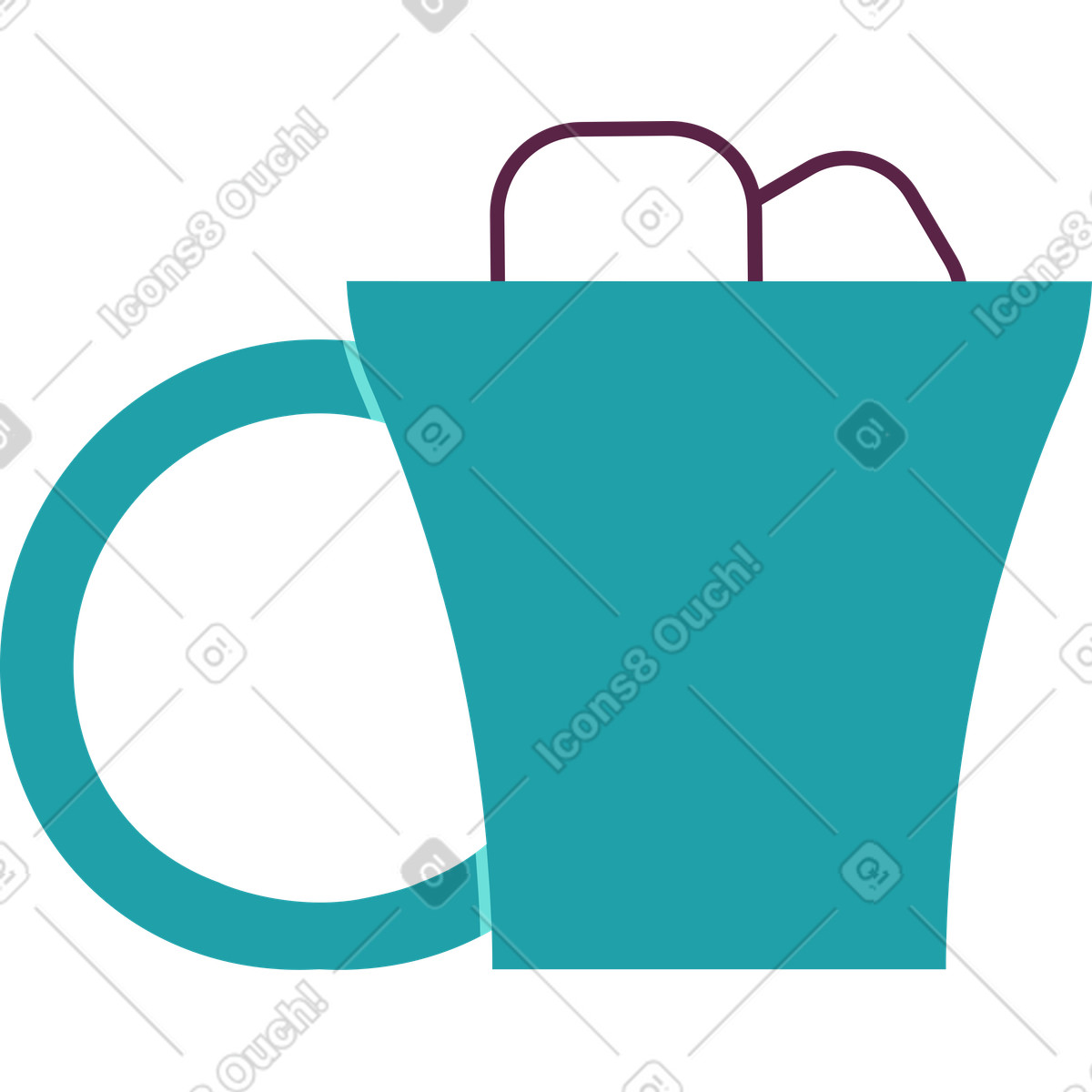 Ilustração de Copo verde em no estilo Sammy para baixar em PNG, SVG
