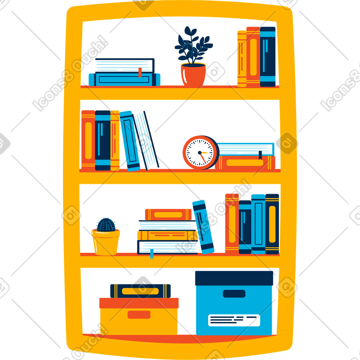 Illustration Bibliothèque dans le style Flame à télécharger aux formats PNG, SVG
